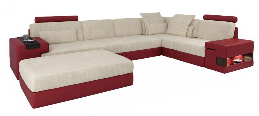 Moderne Sofa Ecke Set L-Form gepolsterte Sofas Couchen Couch Hocker Living Möbel