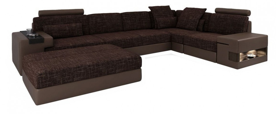 Polster Set Wohnzimmer L-Form Modern Designer Sofa Couch Ecke mit Hocker Möbel