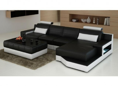 Ecksofa Textil Stoff Leder Polster Sofas Sofa Couch Garnitur Wohnlandschaft ULM
