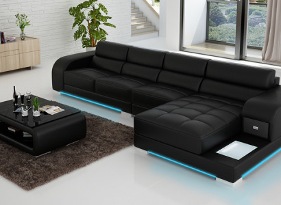 Ledersofa Sofa Couch Wohnlandschaft Eck Modern Ecksofa Design Garnitur