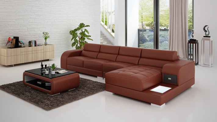 Ledersofa Sofa Couch Wohnlandschaft Eck Modern Ecksofa Design Garnitur