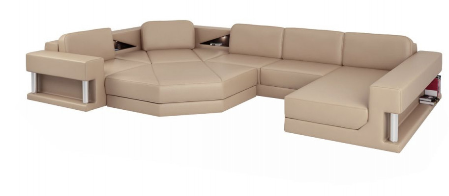 Ecksofa Sofa Couch Polster Garnitur Leder Sofas Ecke Wohnlandschaft U Form xxl