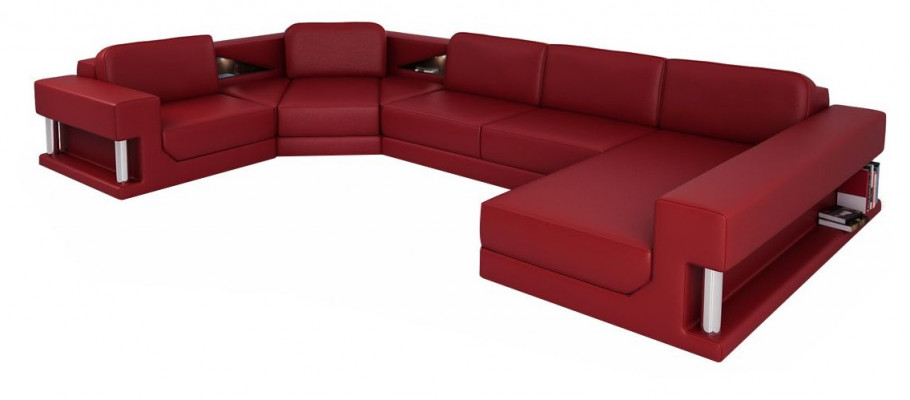 U Form Sofa Couch Polster Sofa Wohnlandschaft Design Ecksofa Leder Polster Neu