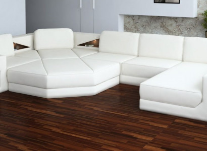 Wohnlandschaft Design Ecksofa Leder Ecke UForm Sofa Couch Polster Garnitur Neu