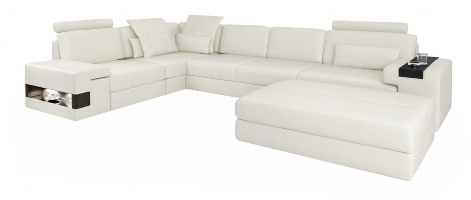 Designer Sofa Polster Couch Ecksofa mit Hocker Garnitur Wohnlandschaft L-Form