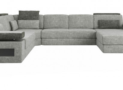 Wohnlandschaft Couch Eck U Form Sofa Eckcouch Ecksofa XXL Stoff Polster