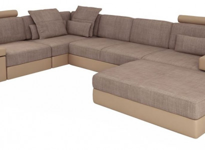 Moderne Sofa Ecke Set L-Form gepolsterte Sitze Couch Wohnlandschaft Hocker Möbel
