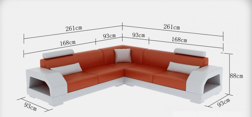 Ledersofa Couch Wohnlandschaft Ecksofa Eck Garnitur Design Modern Sofa G8001B