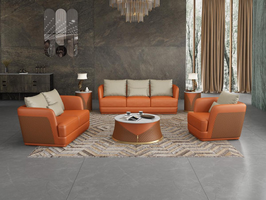 Italienische Designer Wohnzimmer Möbel Ledersofa Couchgarnitur Sofa Couch Set