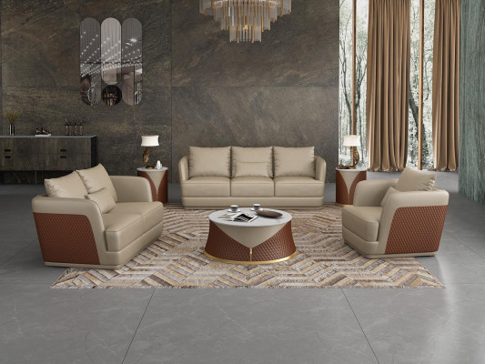 Italienische Designer Wohnzimmer Möbel Ledersofa Couchgarnitur Sofa Couch Set