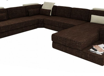 U-Form Couch Design Polster Eck Modern Sofas Textil Wohnlandschaft Ecksofa Stoff