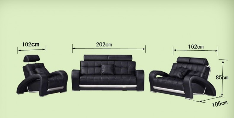 Ledersofa mit USB Wohnlandschaft 3+2+1 Sitzer Garnitur Design Modern Sofa B2023