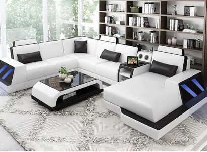 Wohnlandschaft Ecksofa Sofa Design Couch Sofas Eckgarnitur Couchen Tisch 2tlg.