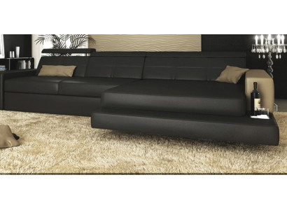 Ecksofa Couch Polster Wohnlandschaft Eck Ecke Leder Sofa Schwarz L Form