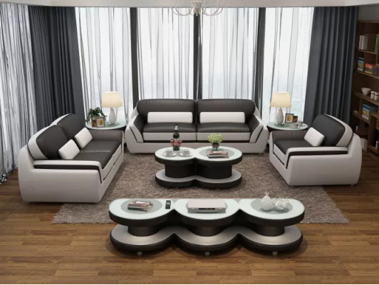 Sofagarnitur 321 Tisch Hocker Sideboard Wohnlandschaft Couchen Sofa Couch 7tlg.