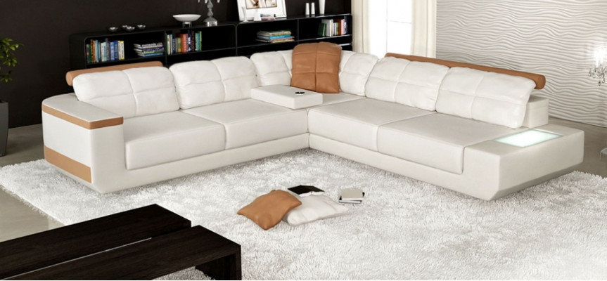 Design Modern Sofa L-Form XXL Couch Ecksofa Leder Wohnlandschaft