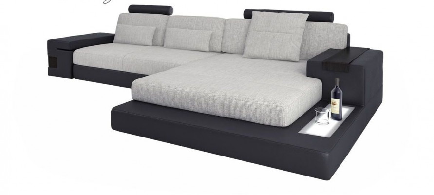 Stoff L-Form Couch Wohnzimmer Ecksofa moderne Design Textil großes Sofa Modern