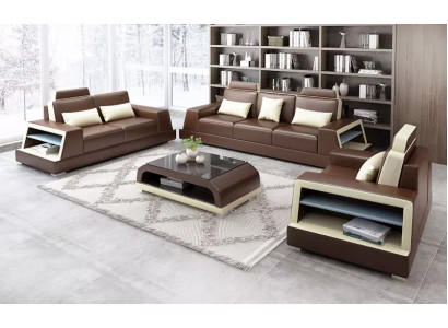 Design Sofa Sofagarnitur 321 Sitzer Couchtisch Garnituren Leder Set Gruppe 4tlg