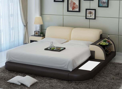 Doppelbett Wasserbett Hotel Betten Komplett Lederbett, Bett gepolstert Wasser + USB