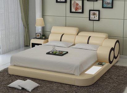 Wasserbett Hotel Doppelbett Betten Komplett Lederbett Polsterbett Wasser Mit USB