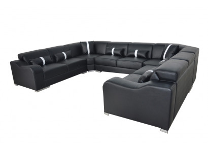 Leder Couch Polster Sitz Design Modern Eck Garnitur Sofa U Form Wohnlandschaft