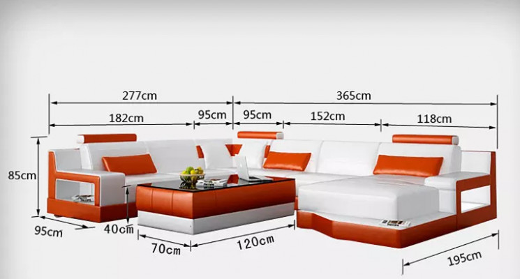 Ledersofa Ecksofa UForm Wohnlandschaft Designer Sofa Modernes Sofas Couchtisch