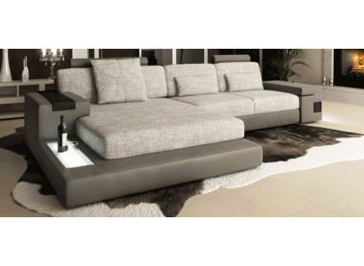 Design Sofa Couch Ecke Polstermöbel Wohnzimmer LForm Modern Elegant Textil Stoff