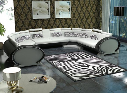 U förmige Couch Sitzpolster Ecke Leder Ecksofa Moderne Designer Couchen + USB