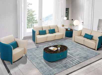 Ledersofa Sofa Couch Designer Polster Garnitur 2tlg Set Sitzgarnituren Couchen