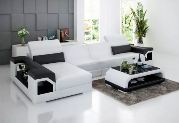 Ecksofa Polster Ecksofa Modernes LForm Couchtisch Sofa Wohnlandschaft 2tlg. Neu