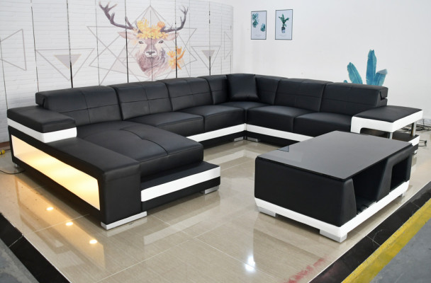 Luxus Wohnzimmer Sofa Ecksofa Polster Eck Eofas Couchen Led Ledercouch Garnitur