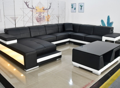 Luxus Wohnzimmer Sofa Ecksofa Polster Eck Eofas Couchen Led Ledercouch Garnitur