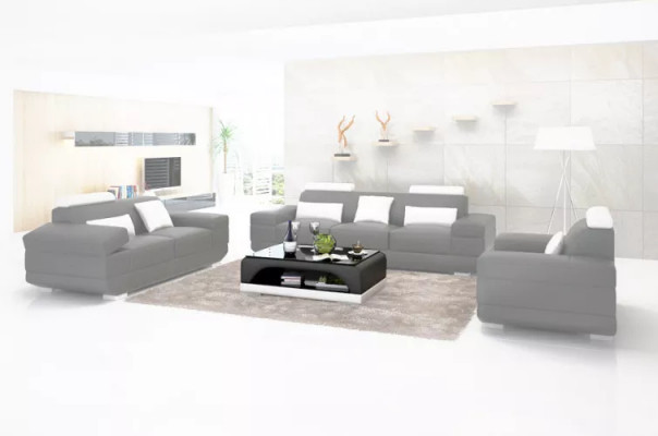 Design Sofagarnitur Sofa 321 Sitzer Couchtisch Garnituren Leder Set Gruppe 4tlg