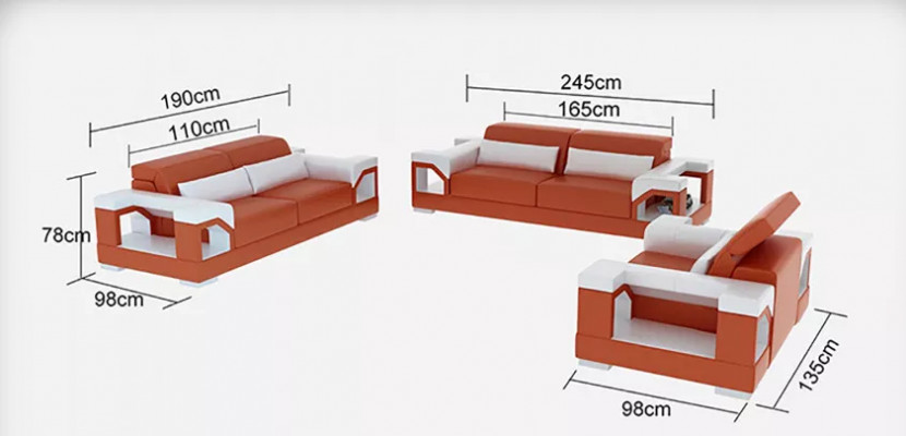 Sofagarnitur 321 Sitzer Couchtisch Wohnlandschaft Ledersofa Modernes Sofa Couch