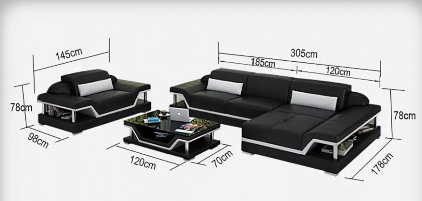 Ecksofa Wohnlandschaft Eckcouch Eckgarnitur Polster Sofa LForm Ledersofa Couch