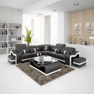 Eckcouch Sitzpolster Eckgarnitur Wohnlandschaft Sofa Couch Hocker Couchtisch Neu