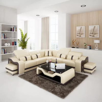 Eckcouch Sitzpolster Eckgarnitur Wohnlandschaft Sofa Couch Hocker Couchtisch Neu