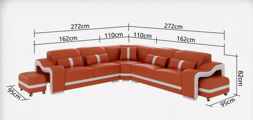 Eckcouch Sitzpolster Eckgarnitur Wohnlandschaft Sofa Couch Hocker Couchtisch Neu