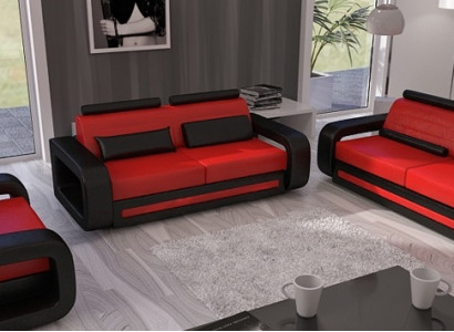 Sofagarnitur Sofa Couch Polster Leder Couchen Sofas 3+2+1 Davos Set Garnitur Neu