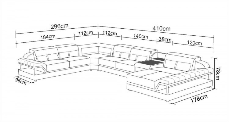 Perfekte Harmonie Großes Leder-Ecksofa U-Form für ein stilvolles Wohnzimmer
