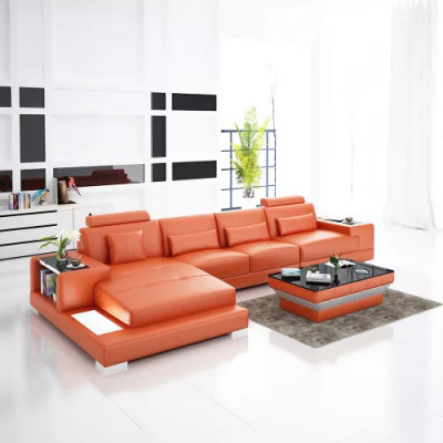 Polster Ecksofa Wohnlandschaft Designer-Sofa Ecksofa L-Form Ecksofa Ledersofa