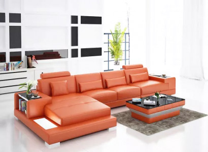 Polster Ecksofa Wohnlandschaft Designer-Sofa Ecksofa L-Form Ecksofa Ledersofa
