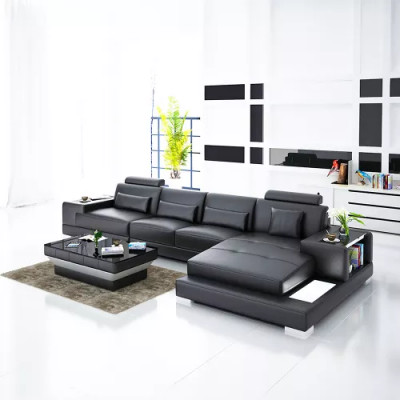Polster Ecksofa Wohnlandschaft Designer-Sofa Ecksofa L-Form Ecksofa Ledersofa