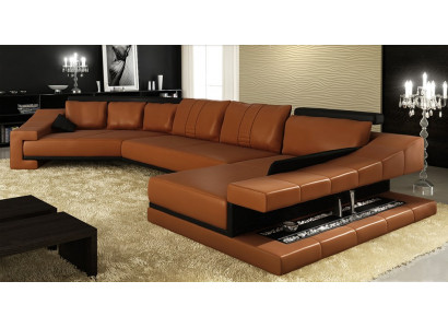 Ledersofa Wohnlandschaft XXL Ecksofa Bigsofa Couch Garnitur Designersofa PHM105