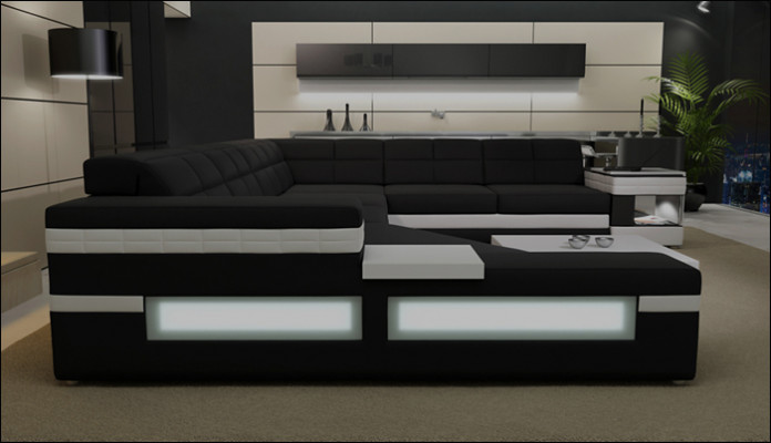 Wohnlandschaft Designer Sofa Couch Big Polster Leder Sofas Eck Ecke Sitz PH3006