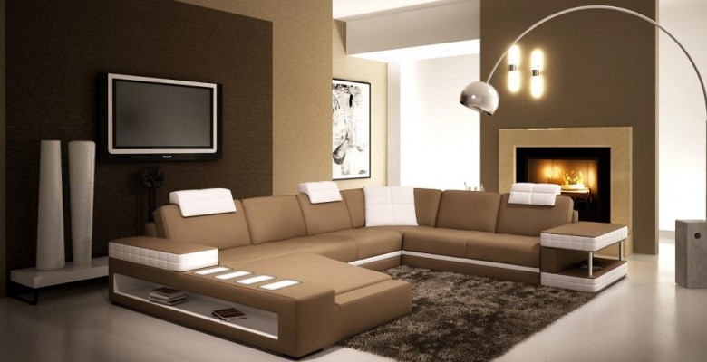 Designer Leder Polster Ecke Sofa Polster Eck Landschaft Zimmer Big Leder