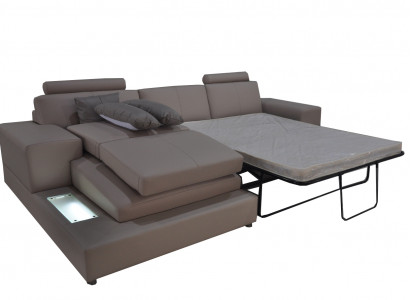 Leder Couch Wohnlandschaft Eck Garnitur Design Modern Sofa L-Form