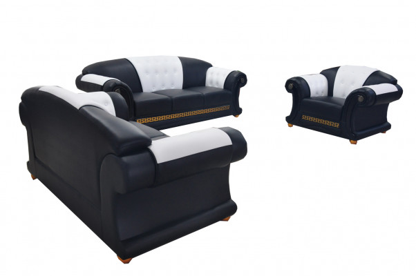 3+2+1 Garnitur Leder Sofa Couch Polster Couchen Sofas Wohnlandschaft Luxus Neu