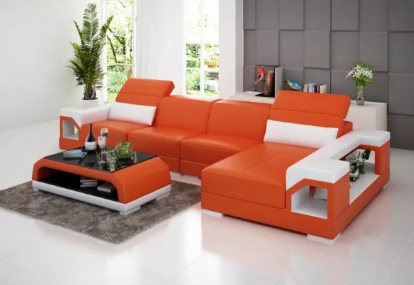 Design Couchen Eckcouch Ledergarnitur Sofa Polster Sofas Ledercouch Wohnzimmer