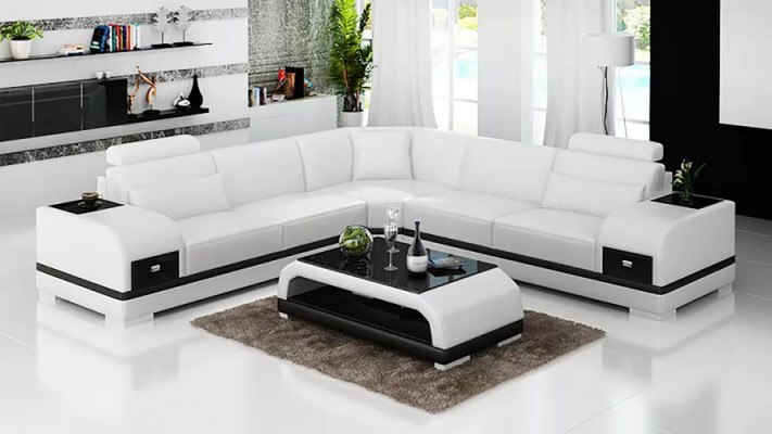 Design Ledergarnitur Couchen Eckcouch Sofa Polster Sofas Ledercouch Wohnzimmer
